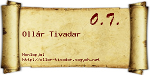 Ollár Tivadar névjegykártya